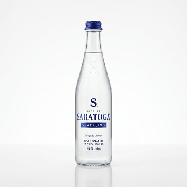 Bottled Saratoga Sparkling Water.