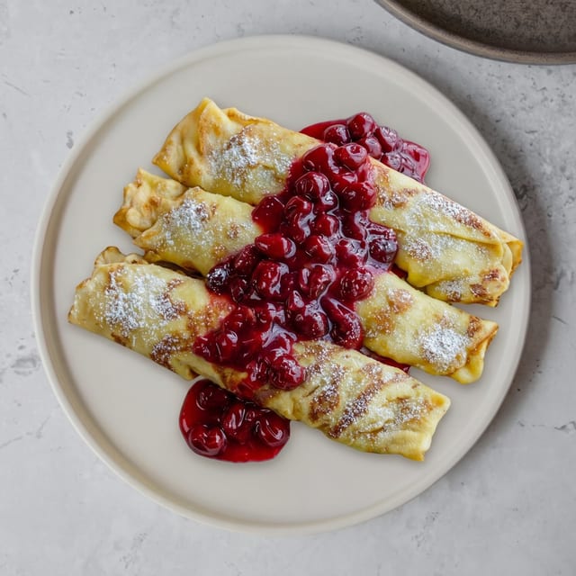 Cherry Kijafa Crepes.